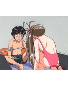 AMG-247 Belldandy & Keiichi in raft - Ah My Goddess OVA anime cel - $99.99