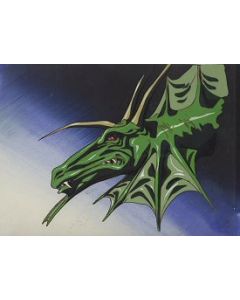Lemnear12- Lemnear anime cel (Dragon in Space With MATCHING Background!)