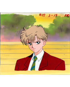 Sailor Moon-453 - Sailor Moon anime cel Haruka (matching background)