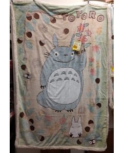 TOTORO Adult Sized Fleece Blanket (140cmx200cm) (Licensed Japanese GHIBLI product produced by MARUSHIN) SUPER SOFT & CUDDLY FLEECE Blanket!!