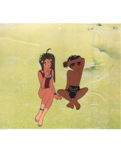 AMG-657 - Belldandy & Keiichi at the beach - Ah My Goddess anime cel