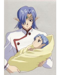 CREST-033 Baby Lafiel & her Father!! Crest of the Stars OVERSIZED PAN ANIME CEL $299.99